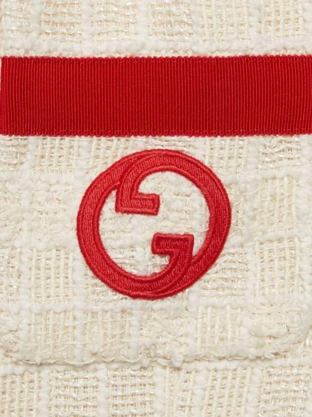 Luxury Gucci Trending 2025 Embroidered Cotton Jacket Ivory Red