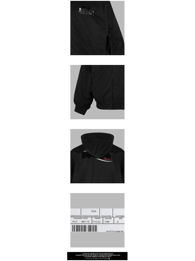 Luxury Balenciaga Gaffer Padded Cotton Bomber Jacket Black