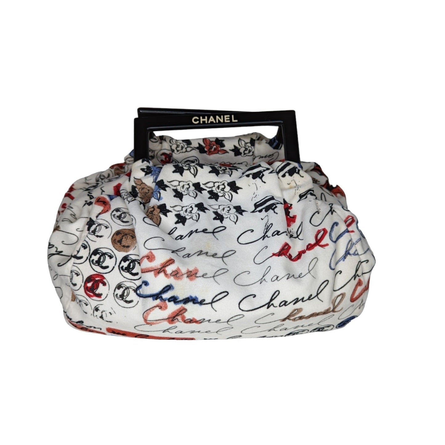 Luxury Chanel Vintage Velour Camellia Handle Bag