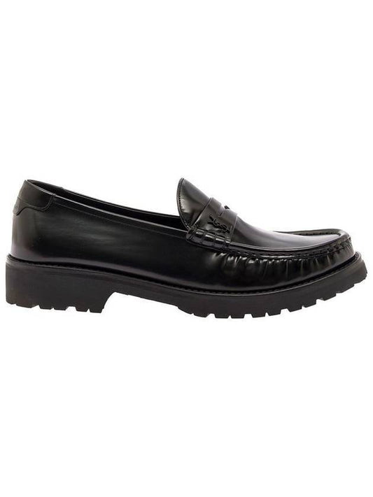 Luxury Saint Laurent Monogram Leather Loafers Black