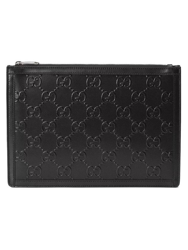 Luxury Gucci Trending 2025 GG Emboss Leather Clutch Bag Black