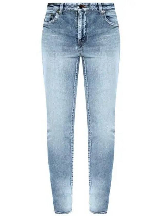 Luxury Saint Laurent Women's Denim Skinny Jeans Light Blue