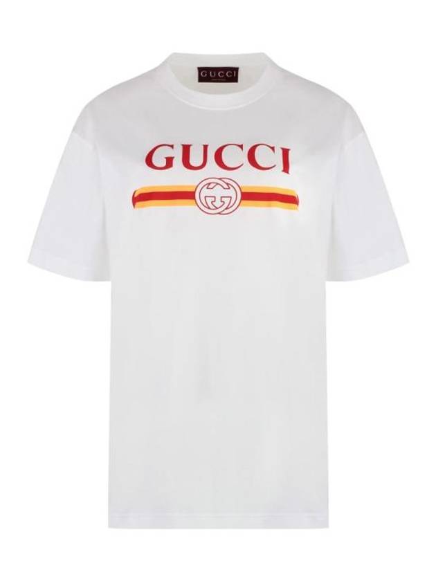 Luxury Gucci Trending 2025 Jersey Print Cotton Short Sleeve T-Shirt White