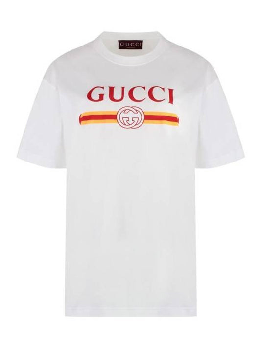 Luxury Gucci Trending 2025 Jersey Print Cotton Short Sleeve T-Shirt White