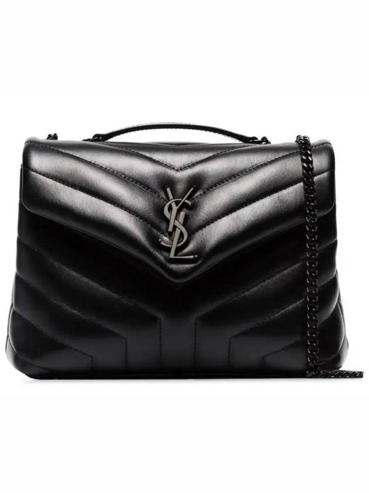Luxury Saint Laurent Monogram Loulou Matelasse Y Leather Small Shoulder Bag Black