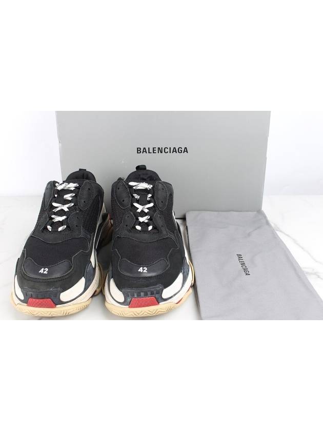 Luxury Balenciaga Triple S black red sneakers 41 5 265