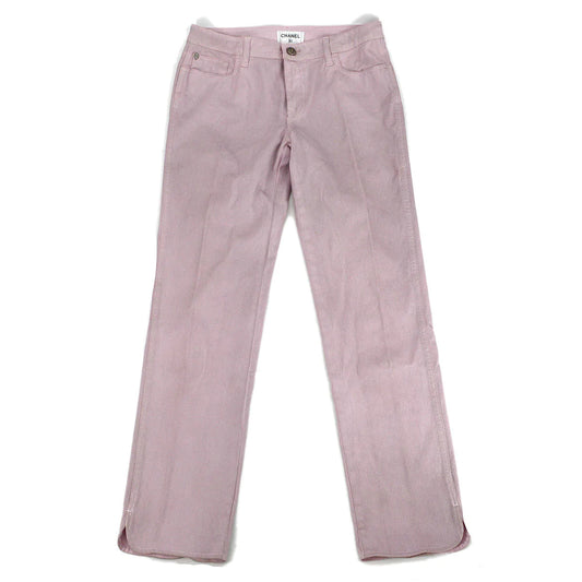 Luxury Chanel Spring 2009 #38 Long Denim Pants Pink