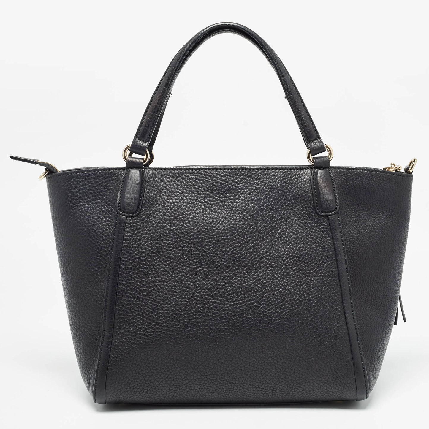 Luxury Gucci Trending 2025 Black Leather Small Soho Zipped Tote