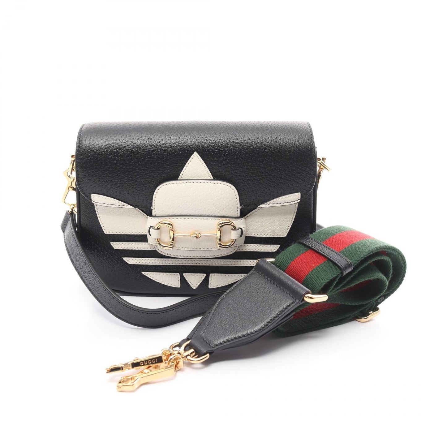 Luxury Gucci Trending 2025 Luxury Gucci Trending 2025 X Adidas Black Leather Horsebit 1955 Shoulder Bag Leather Shoulder Bag