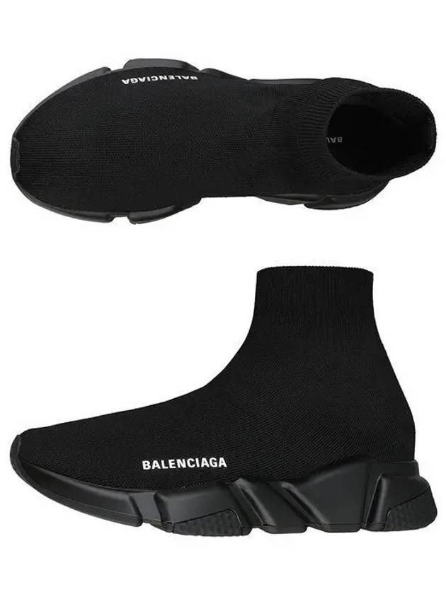 Luxury Balenciaga Men's Speed Recycle Knit High-Top Sneakers Black