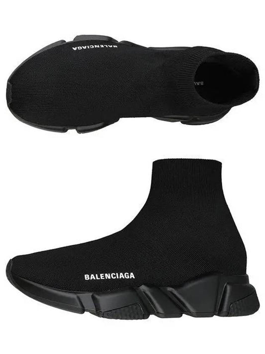 Luxury Balenciaga Men's Speed Recycle Knit High-Top Sneakers Black