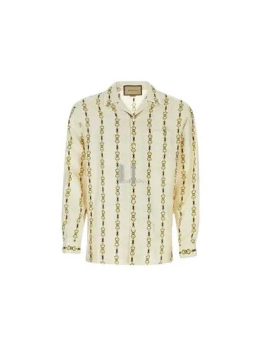 Luxury Gucci Trending 2025 Horsebit Vacation Long Sleeve Shirt Ivory