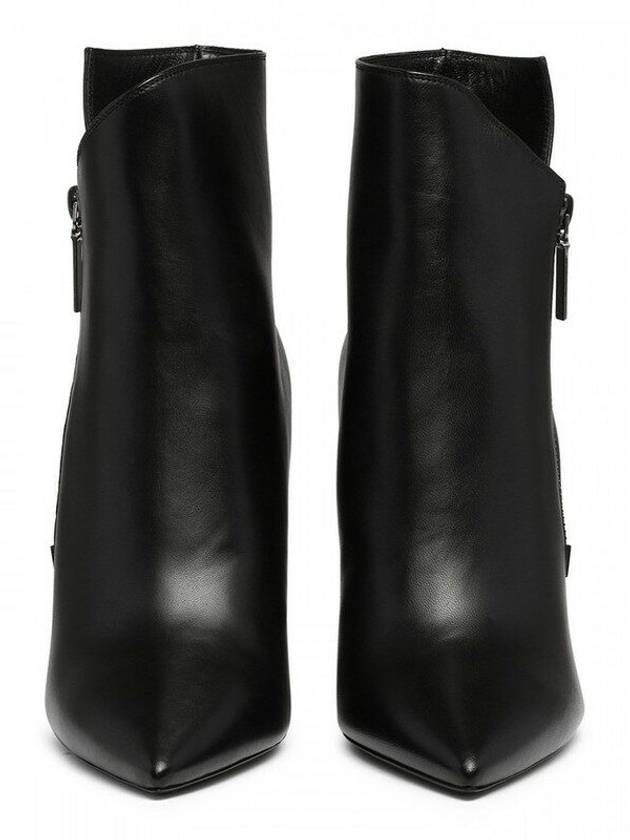 Luxury Saint Laurent Niki Heel Zipper Detail Chelsea Boots Black