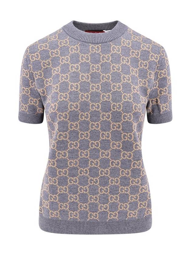 Luxury Gucci Trending 2025 Reversible GG Jacquard Wool Knit Top Brown Grey