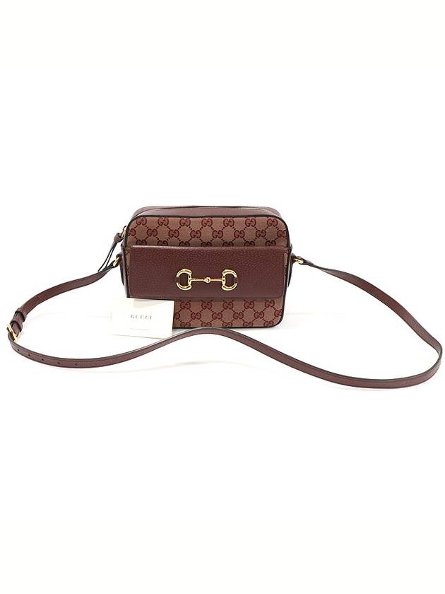 Luxury Gucci Trending 2025 645454 GG Jagard Burgundy Leather Horsebit 1955 Small Shoulder Bag