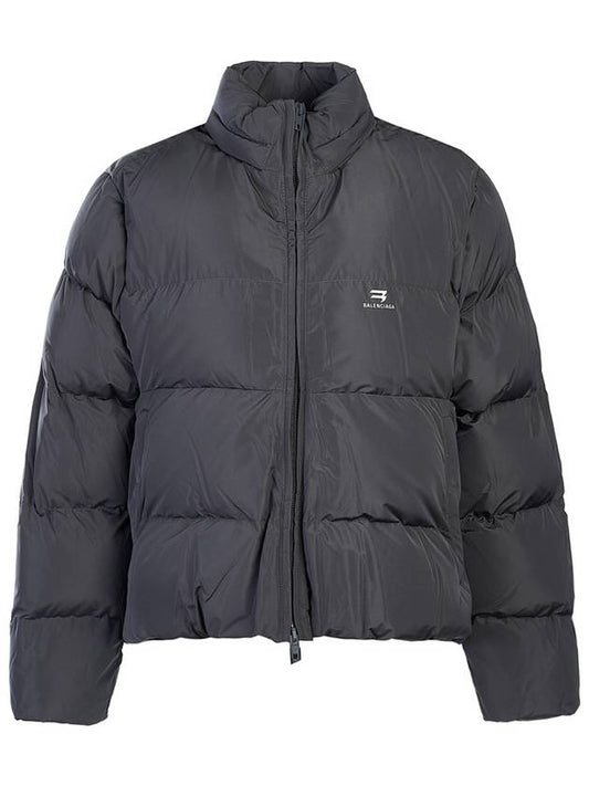 Luxury Balenciaga Sporty B Logo Point Down Padding Grey