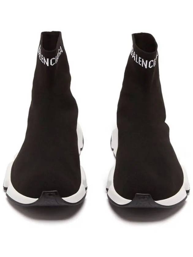 Luxury Balenciaga Speed Logo High Top Sneakers Black