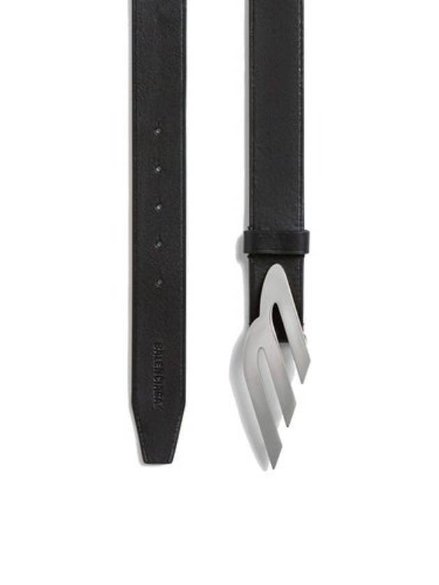 Luxury Balenciaga Moto Logo Leather Belt Black
