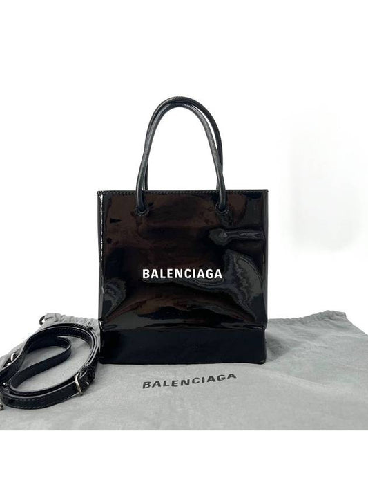 Luxury Balenciaga Square patent tote bag XXS 572411