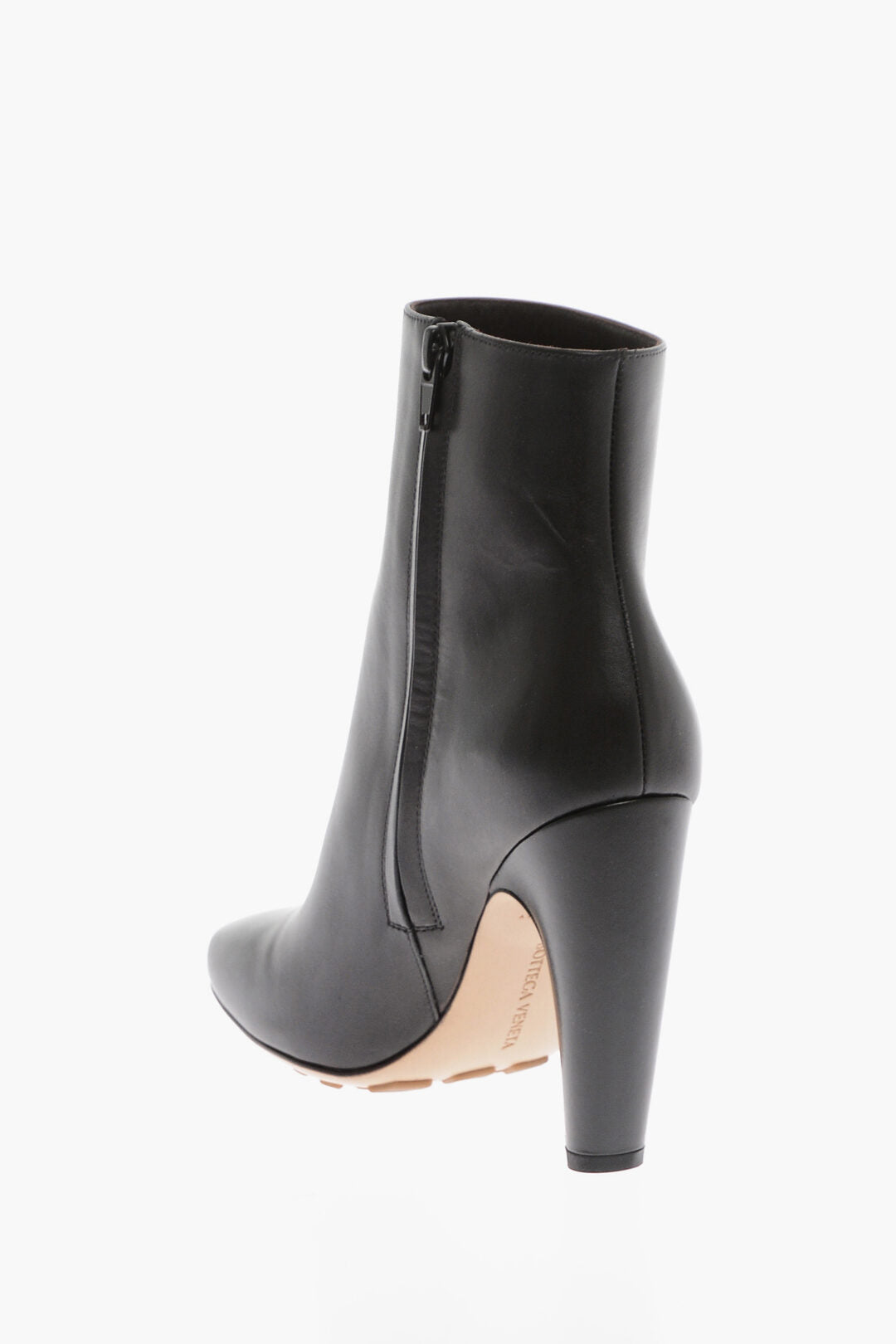 Luxury Bottega Veneta Leather Pompei Booties With Inner Zip 11Cm