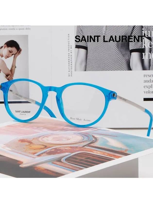 Luxury Saint Laurent Eyewear Metal Eyeglasses Blue