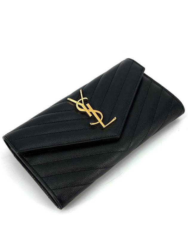 Luxury Saint Laurent Grande Poudre Matelasse Envelope Flap Long Wallet 372264