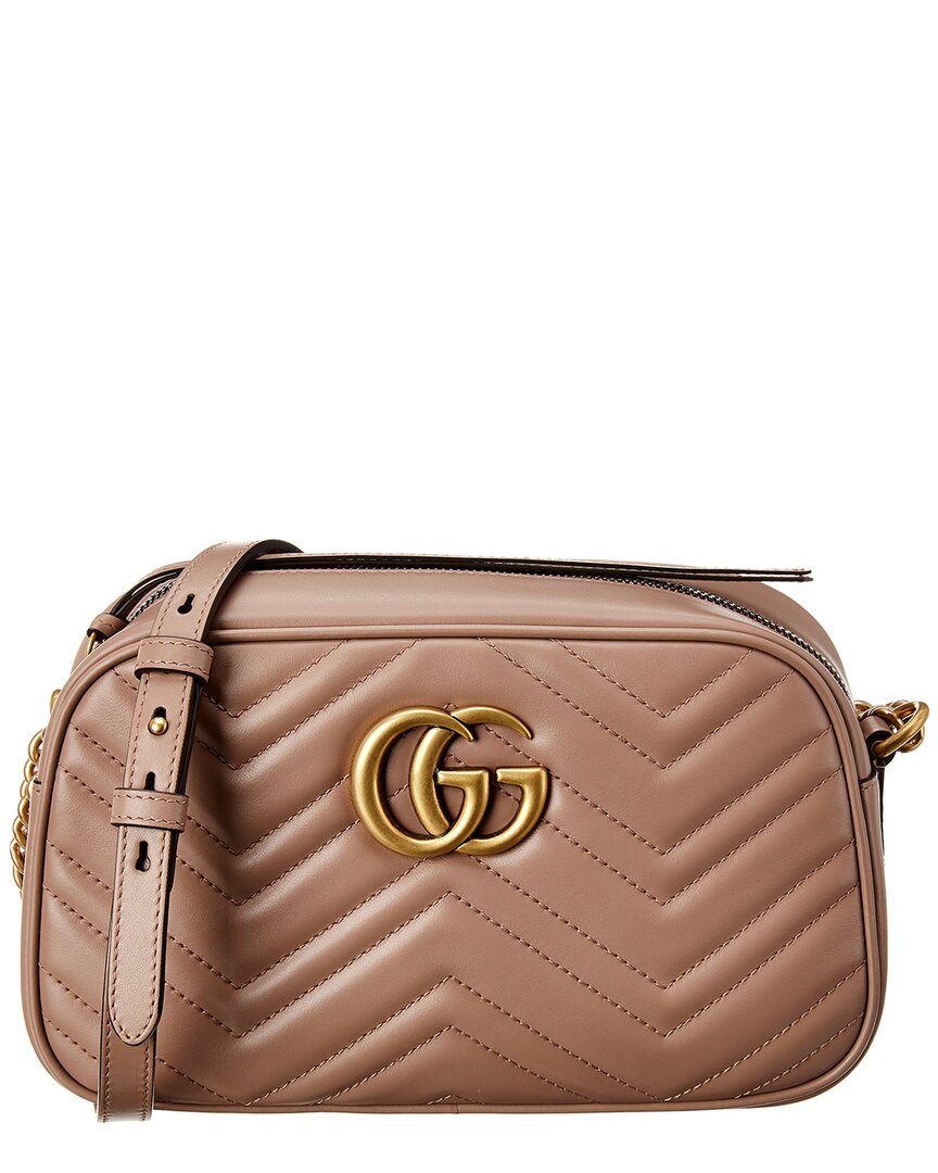 Luxury Gucci Trending 2025 GG Marmont Small Matelasse Leather Crossbody Camera Bag, Pink