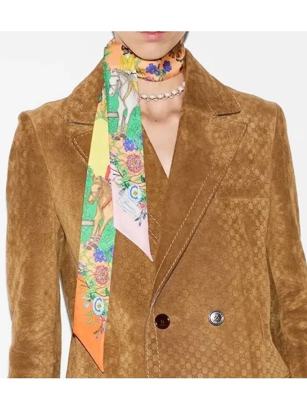 Luxury Gucci Trending 2025 All over Flora Print Silk Neck Bow 816715 3G001 5967