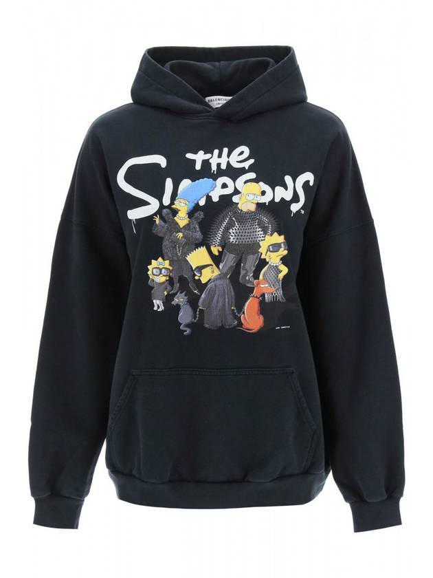 Luxury Balenciaga The Simpsons Printed Hoodie Black