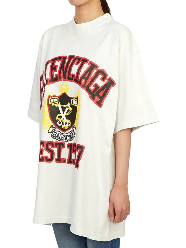 Luxury Balenciaga DIY College Medium Fit Short Sleeve T-Shirt White