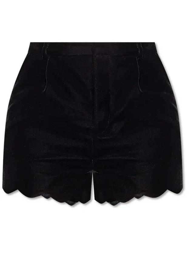 Luxury Saint Laurent Viscose Velvet Shorts Black