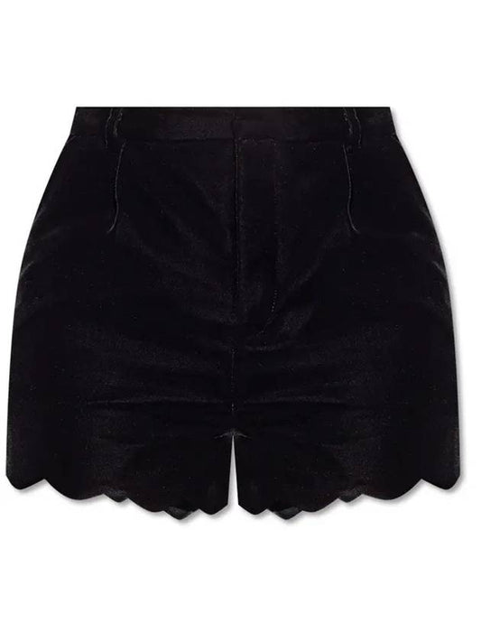 Luxury Saint Laurent Viscose Velvet Shorts Black