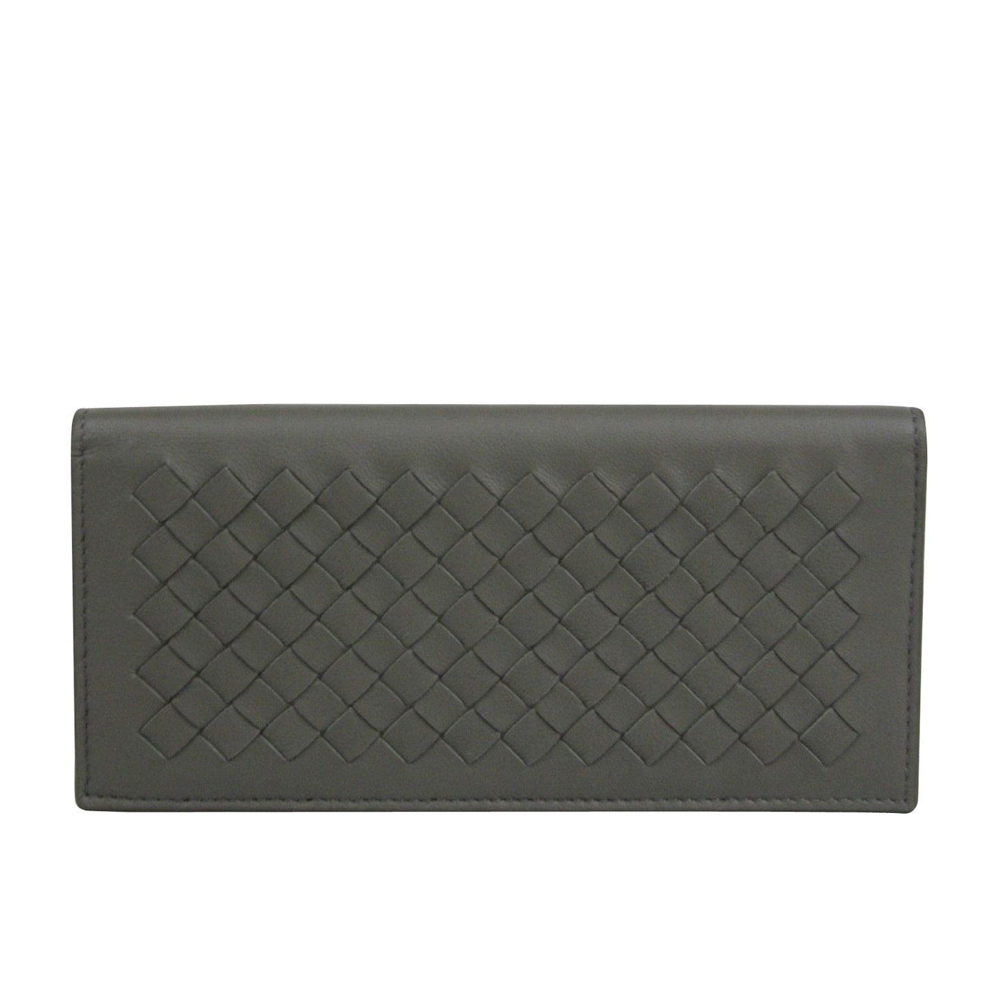 Luxury Bottega Veneta Men's Intercciaco Leather Woven Long Bifold Wallet
