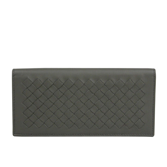 Luxury Bottega Veneta Men's Intercciaco Leather Woven Long Bifold Wallet