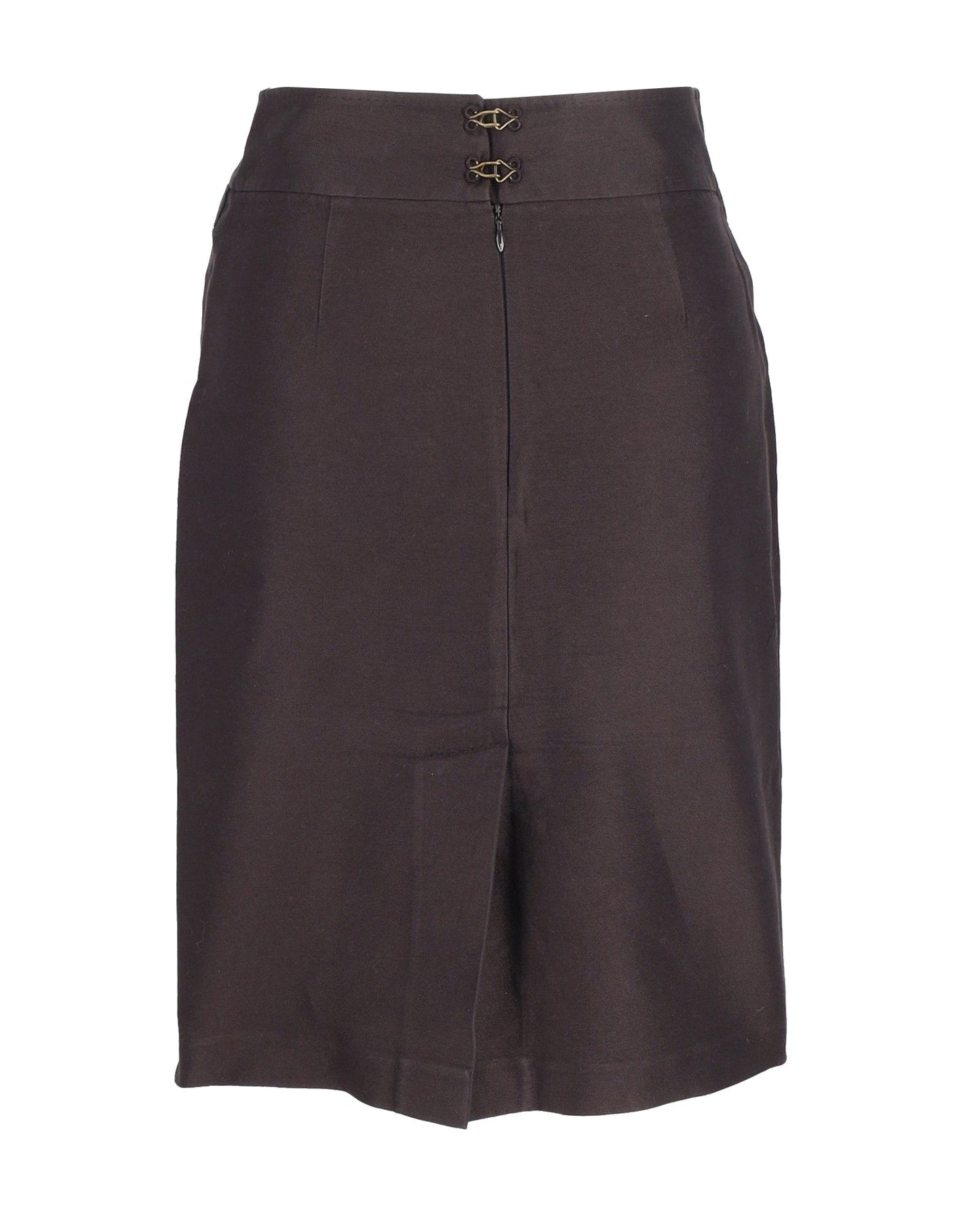 Luxury Bottega Veneta Knee-Length Pencil Skirt in Grey Cotton