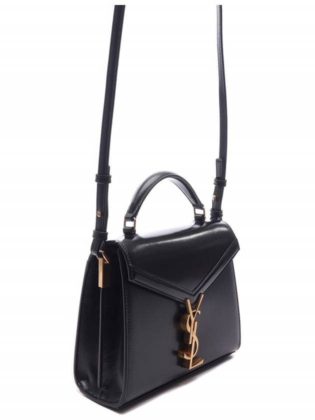 Luxury Saint Laurent Box Cassandre Mini Top Leather Tote Bag Black