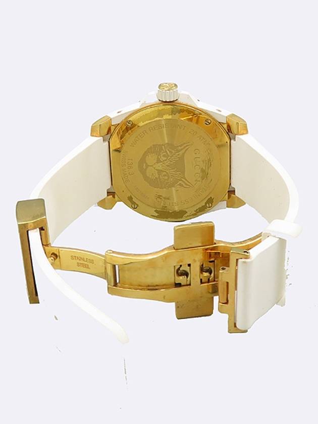 Luxury Gucci Trending 2025 Luxury Gucci Trending 2025 YA136322 Dive Gold Plated Cat Dial Rubber Band Quartz Watch