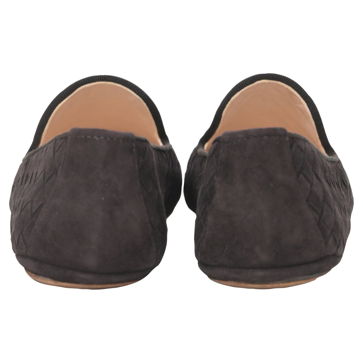 Luxury Bottega Veneta Fiandra Intrecciato Weave Loafers in Dark Brown Suede