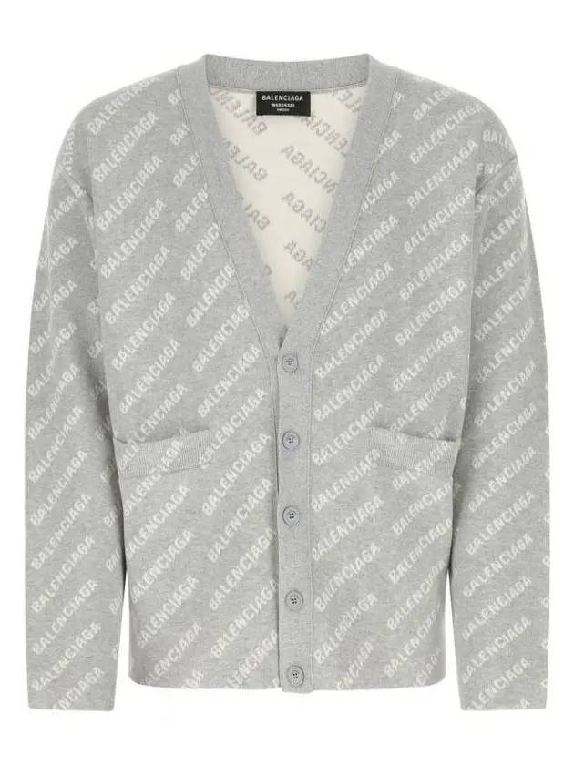 Luxury Balenciaga All-Over Logo Cardigan Grey