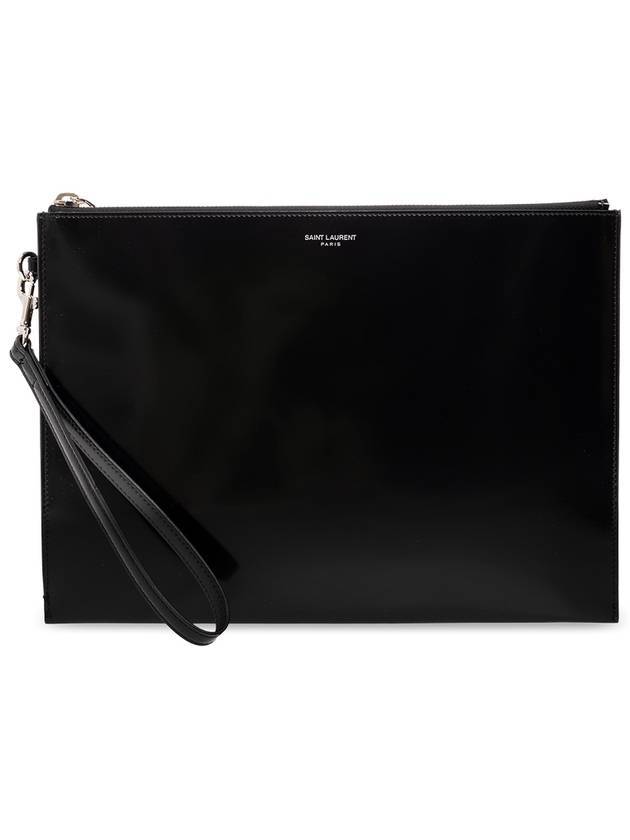 Luxury Saint Laurent Patent Leather Clutch Bag Black
