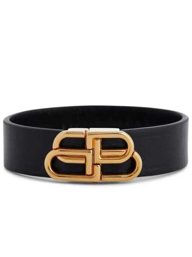 Luxury Balenciaga BB Slim Cuff Bracelet Black