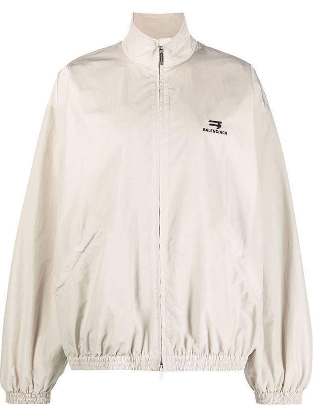 Luxury Balenciaga Logo Technical Track Jacket Beige