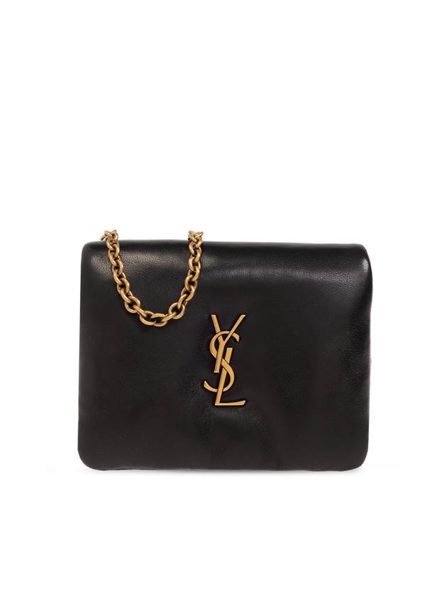 Luxury Saint Laurent Calypso Chain Card Wallet Black