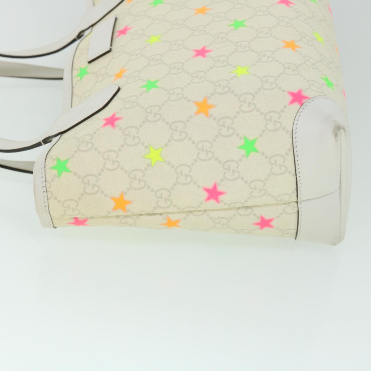 Luxury Gucci GG Canvas Star Tote Bag PVC Leather White 309499  ep1600