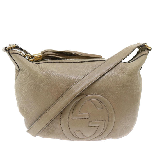 Luxury Gucci Soho Shoulder Bag Leather Beige 308361  ep1663
