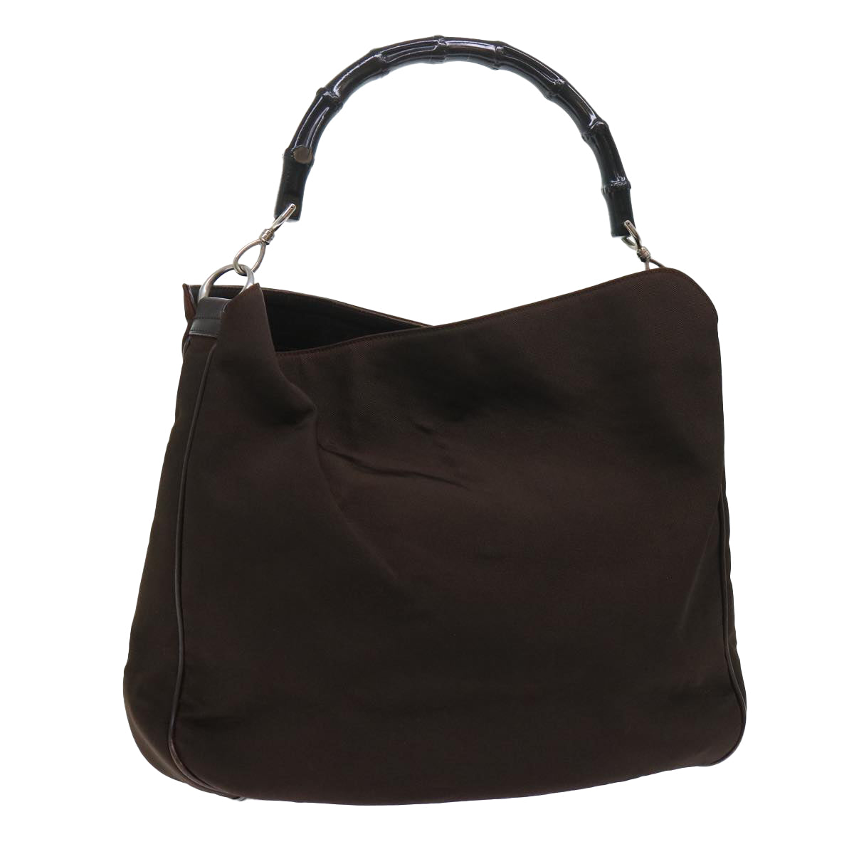 Luxury Gucci Bamboo Shoulder Bag Nylon Brown 001 1577 1781  ep1693