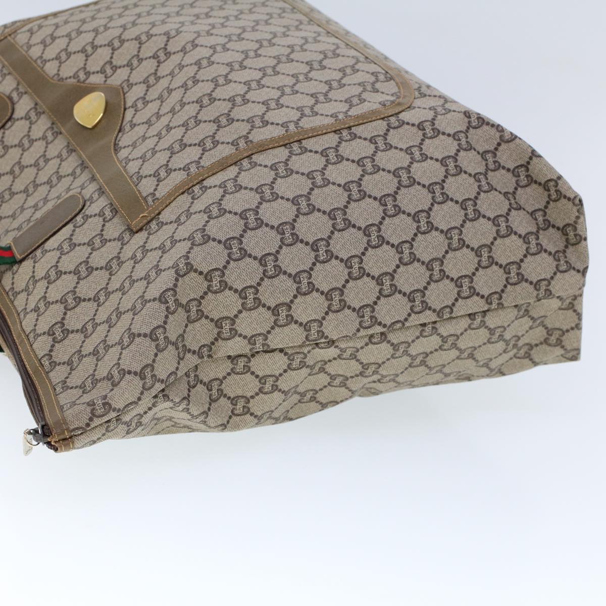 Luxury Gucci GG Plus Canvas Web Sherry Line Tote Bag Beige Red Green  ep1694