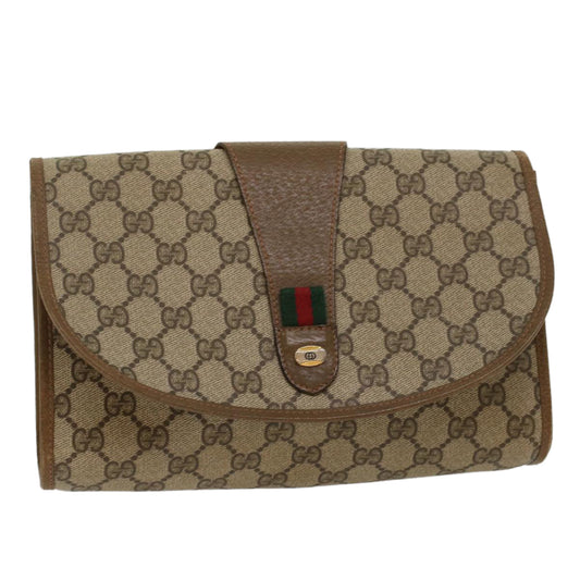 Luxury Gucci GG Canvas Web Sherry Line Clutch Bag Beige Red Green 89 01 030  ep1704