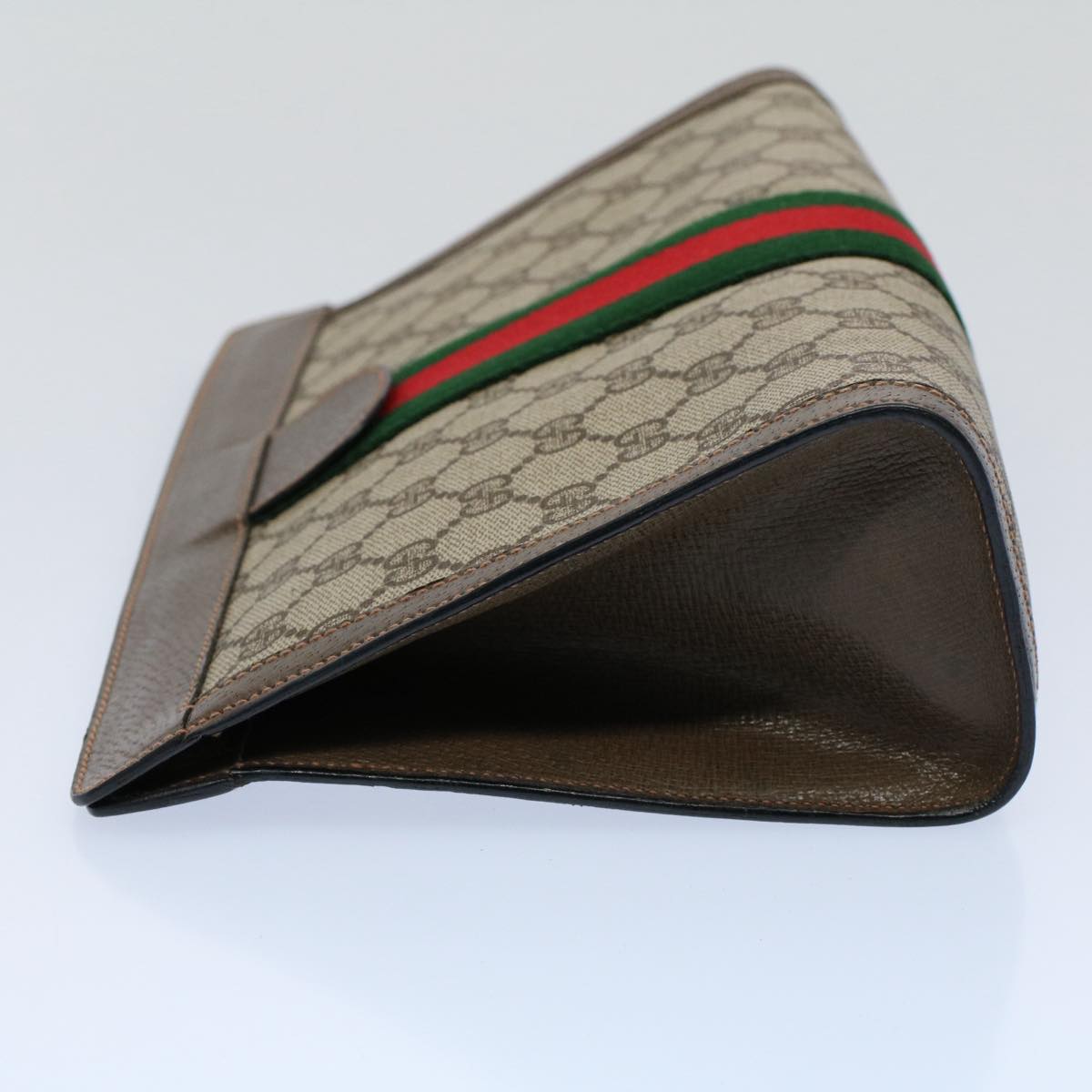 Luxury Gucci GG Canvas Web Sherry Line Clutch Bag Beige Red Green 89 01 002  ep1743