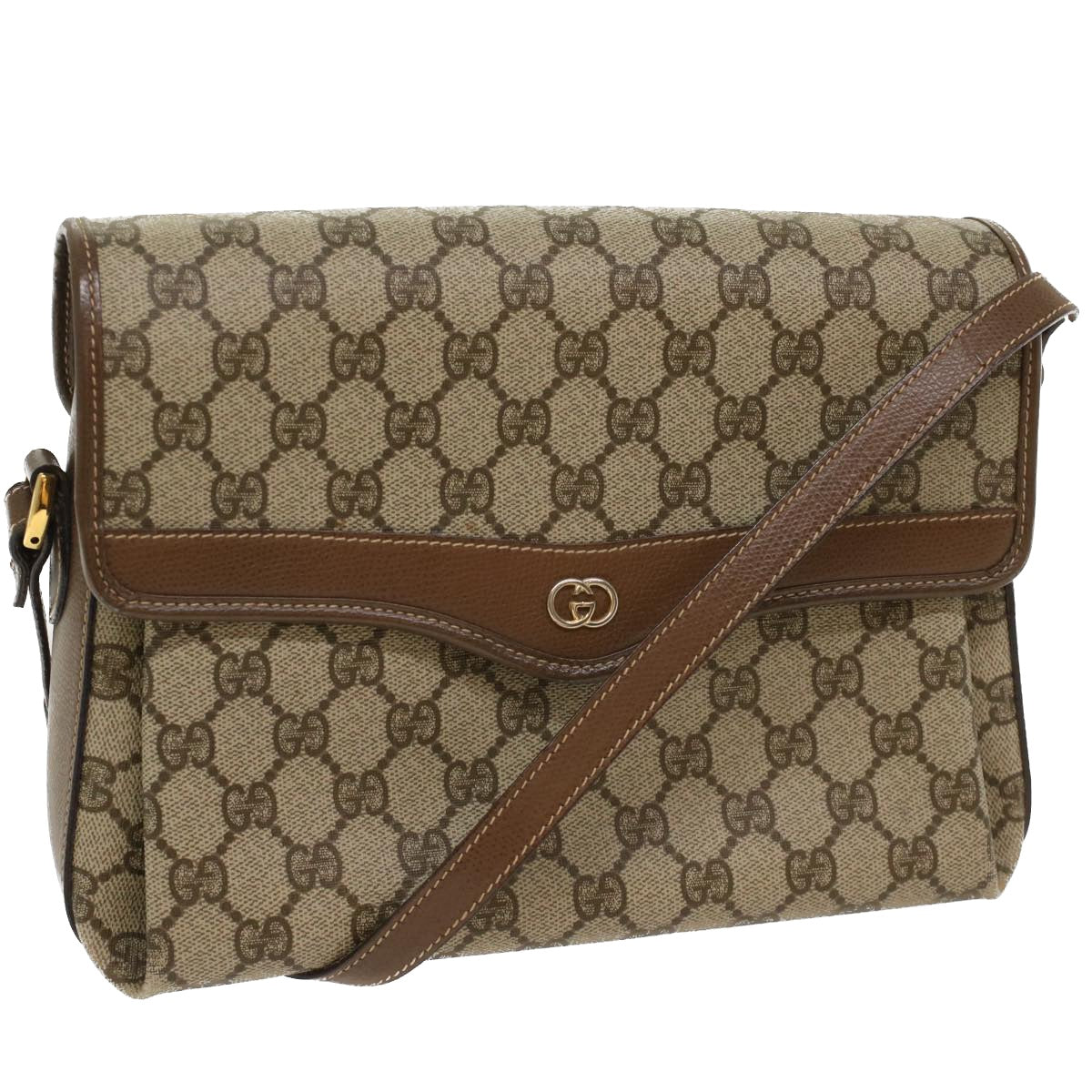 Luxury Gucci GG Canvas Shoulder Bag PVC Leather Beige 001 113 6165  ep1762